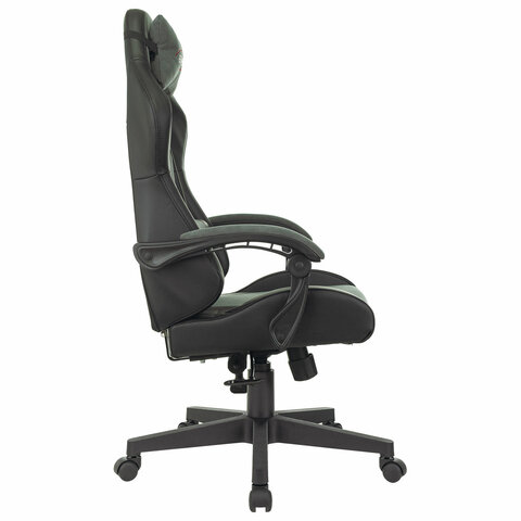 Кресло компьютерное BRABIX «Striker GM-121»синхромеханизм2 подушкиэкокожа/велюрчерное/серое532961