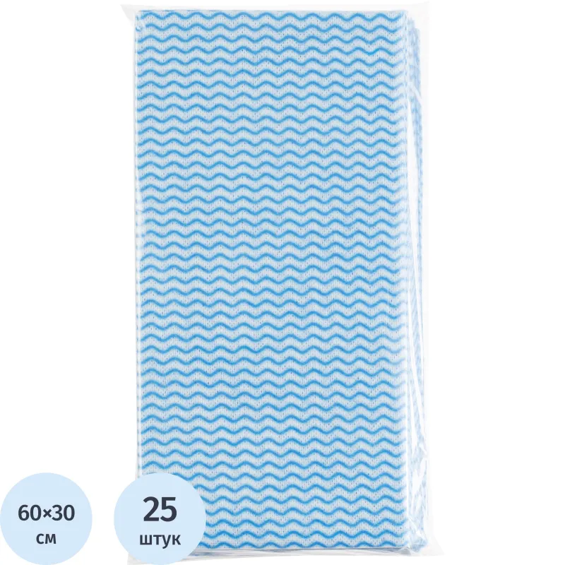 превью Салфетки хозяйственные SYR вискоза 60x30 см 45 г/кв.м синие (25 штук в упаковке)