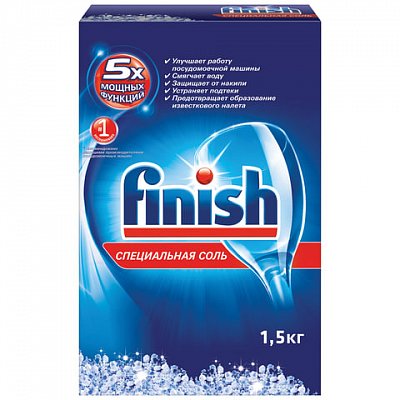 Соль от накипи для посудомоечных машин Finish (Calgonit) 1,5кг