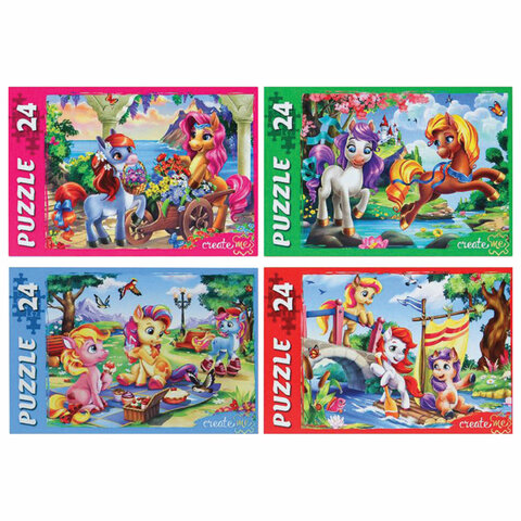 Пазлы картонные 24 элементаКОМПЛЕКТ 32 шт. поле 17.5 х 13 смРК