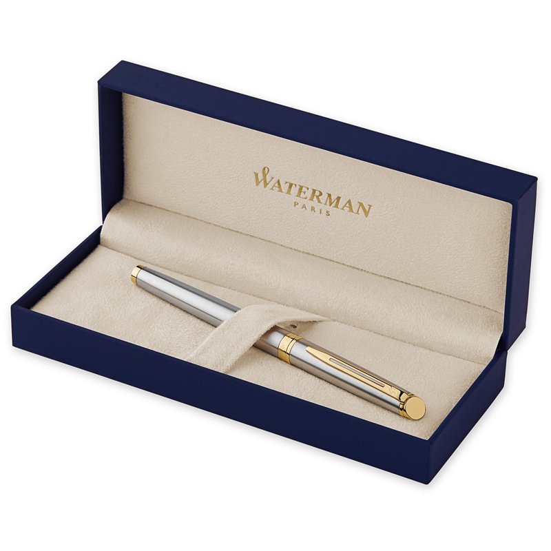 Ручка-роллер Waterman «Hemisphere Stainless Steel GT» черная, 0.8мм, подарочная упаковка