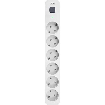 Сетевой фильтр Powercom SP-06W 1.8 м (6 розеток) белый/серый