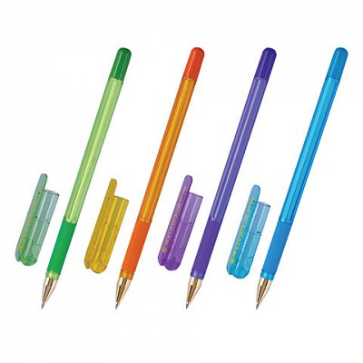 Ручка шариковая MunHwa «MC Gold LE» синяя, 0.5мм, грип, штрих-код, корпус ассорти