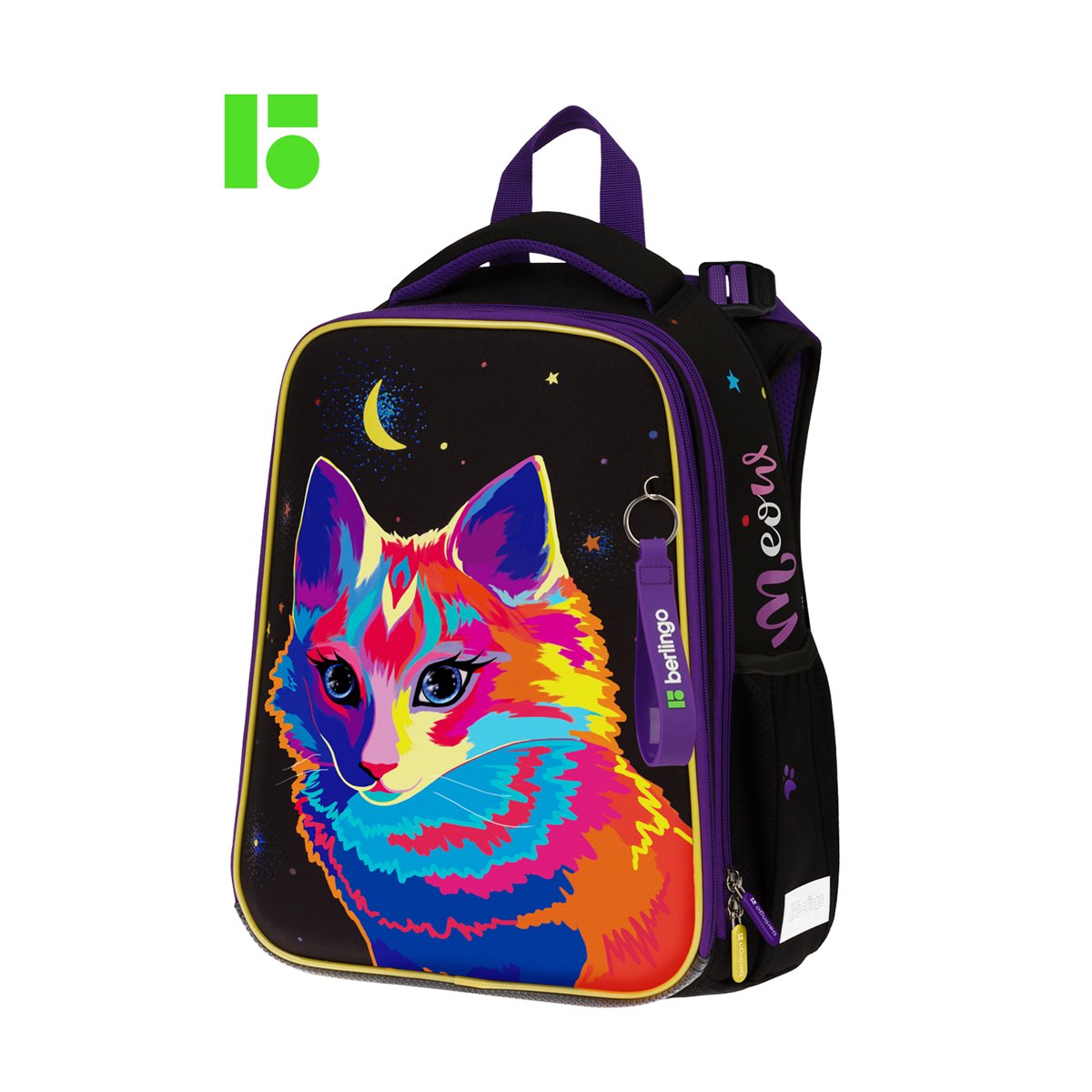 Ранец Berlingo Expert «Astro Cat» 37×28×16см, 2 отделения, 2 кармана, анатомическая спинка