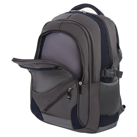 Рюкзак BRAUBERG «MainStream 1», 35 л, размер 45×32х19 см, ткань, серо-синий