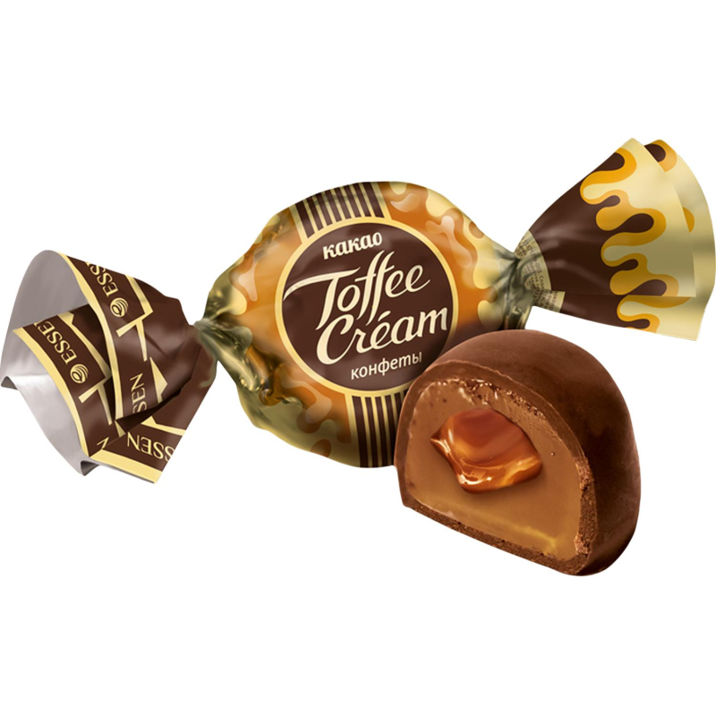 Конфеты Toffee Cream с кремовой начинкой со вкусом какао, 500г