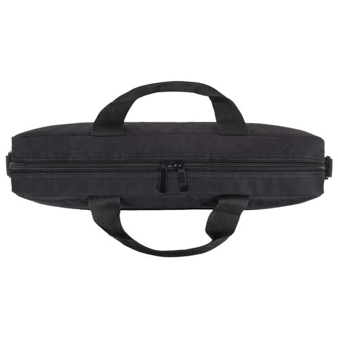 Сумка портфель BRAUBERG PRACTICAL с отделением для ноутбука 15.6", Grey line, черная, 29×40х7 см