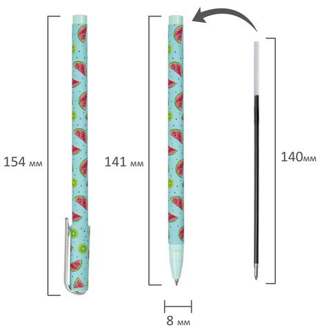 Ручка шариковая BRAUBERG SOFT TOUCH STICK «JUICY FRUIT», СИНЯЯ, мягкое покрытие, узел 0.7 мм