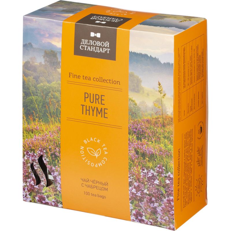 Чай Деловой Стандарт Pure thyme черн. с чабрецом 100 пакx2гр