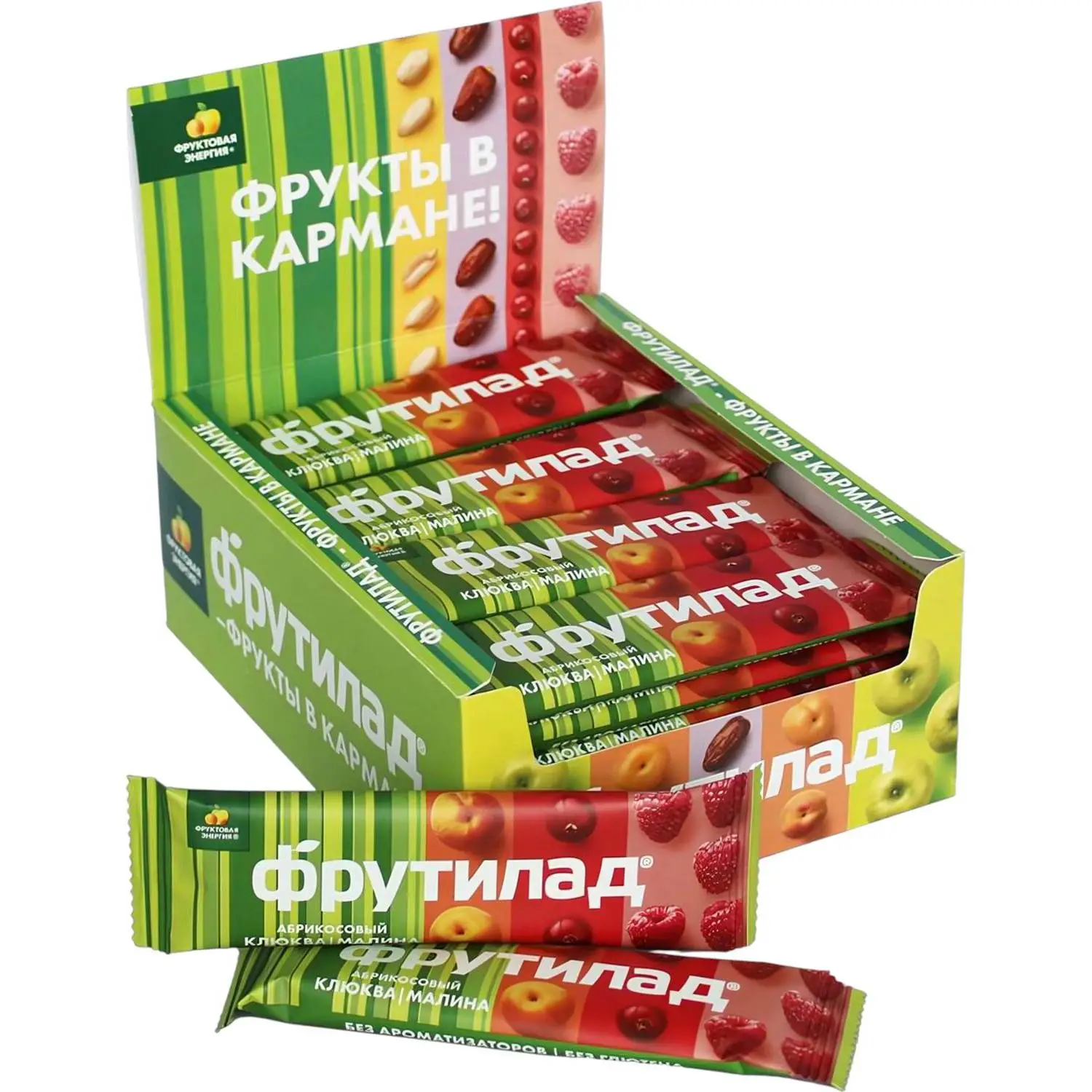 превью Батончик Фрутилад с клюквой и малиной (24 батончика по 30 г)