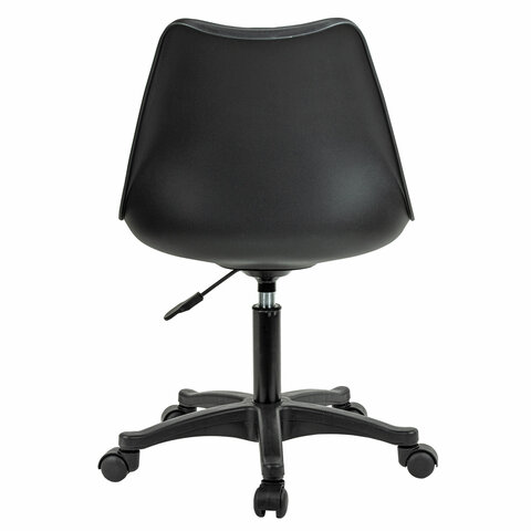 Кресло стул BRABIX «Eames MG-310 PL», пластик черный, экокожа черная