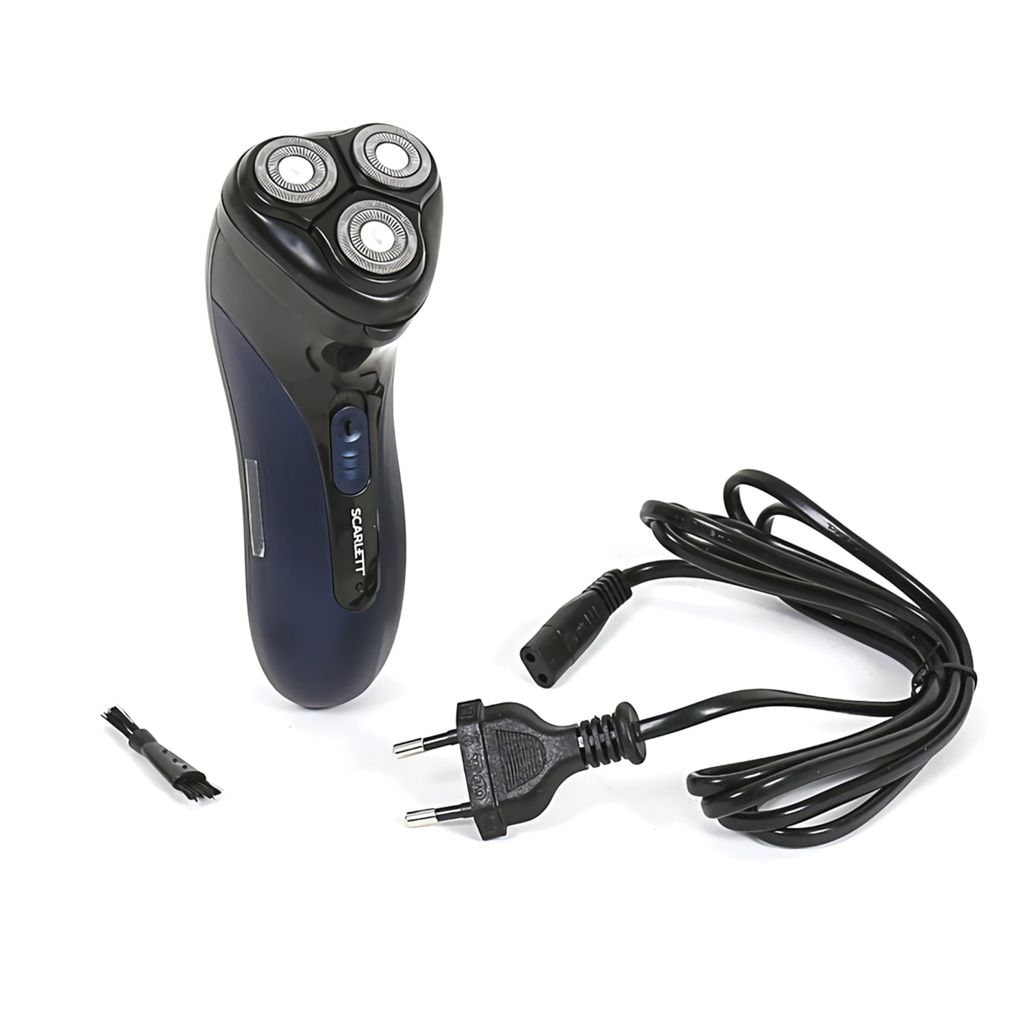 Электробритва SCARLETT SC-SH65R55, 3 головки, аккумулятор, самозатачивающиеся лезвия, триммер, черная