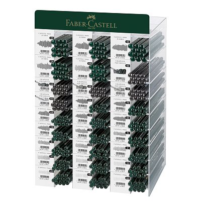 Дисплей c карандашами Faber-Castell «Сastell 9000», 324 шт., 8B-6H, ч/г, утолщен ч/г, акварель ч/г