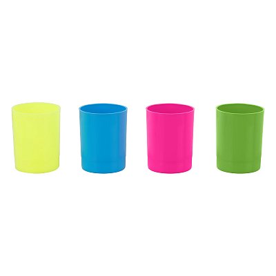 Подставка-стакан СТАММ «Лидер», пластиковая, круглая, неоновые цвета, ассорти