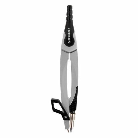 Готовальня BRAUBERG ULTRA, 4 предмета: циркуль 135 мм, запасные грифели, насадка, графитовый цвет