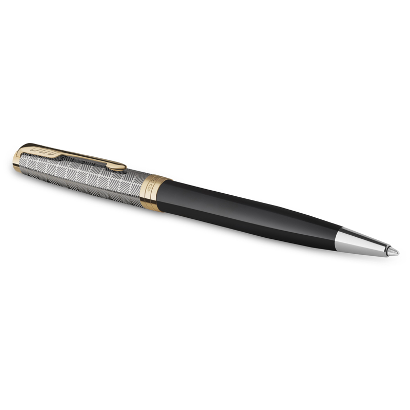 Ручка шариковая Parker «Sonnet Metal&Black GT», черная, 1.0мм, поворот., подарочная упаковка