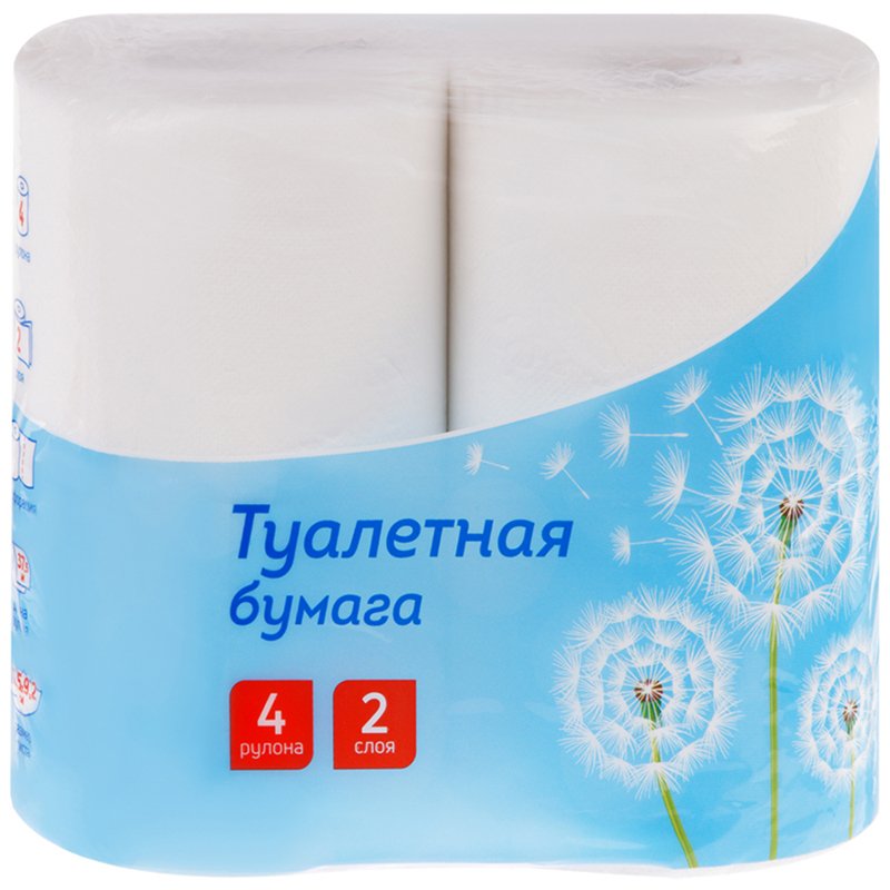 превью Бумага туалетная OfficeClean, 2-слойная, 4шт., 30м/рул., тиснение, белая
