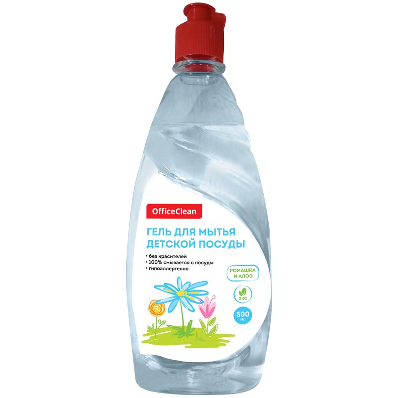 превью Средство для мытья детской посуды OfficeClean «Ромашка и алоэ», гель, 500мл