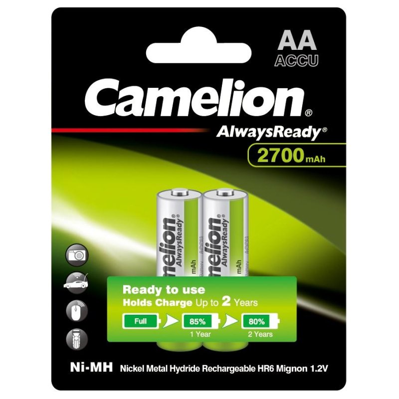Аккумулятор Camelion Always Ready 2шт/бл(NH-AA2700BP2.1.2В) (15036)