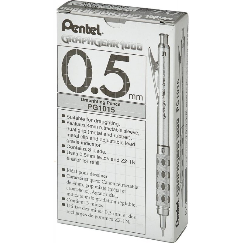 Карандаш механический Pentel PG1015 0.5 мм с ластиком