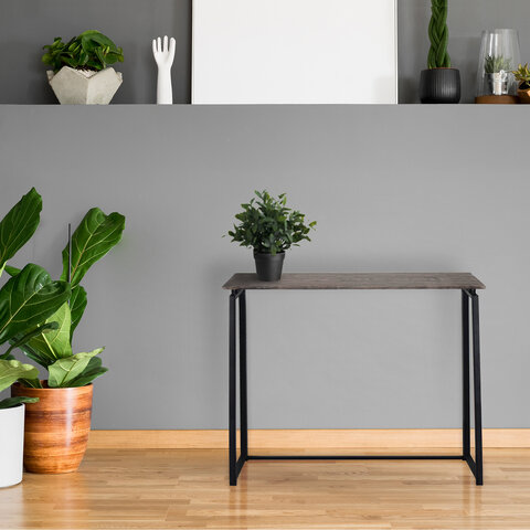 Стол на металлокаркасе BRABIX «LOFT CD-001», 800×440х740 мм, складной, цвет морёный дуб