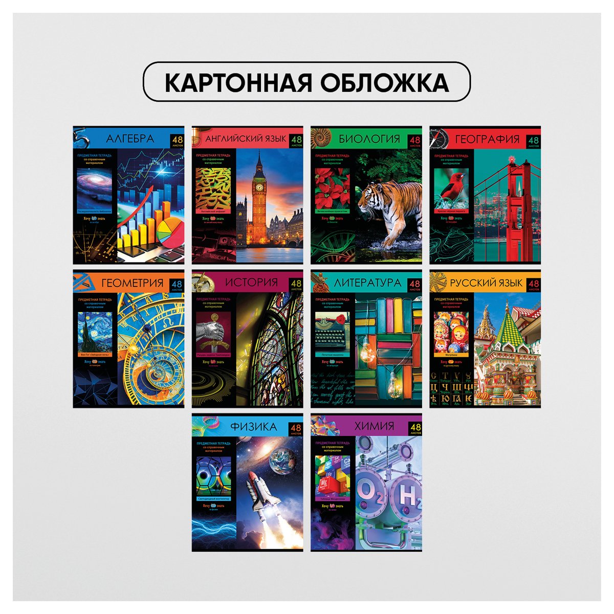 Комплект (10 шт. ) предметных тетрадей 48л. BG «Хочу все знать! », эконом