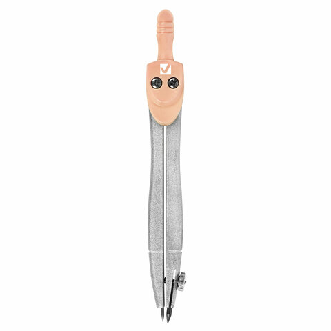 Готовальня BRAUBERG SCHOOL KIT, 8 предметов, циркуль 115 мм, чертежные принадлежности, персиковый цвет