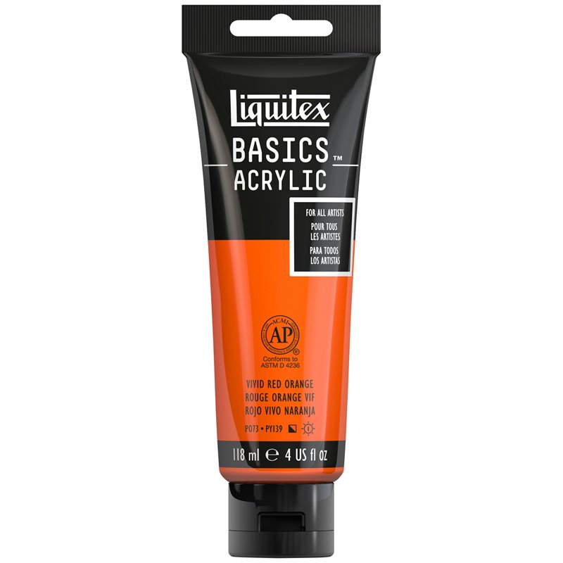 превью Краска акриловая художественная Liquitex «Basics», 118мл, туба, 620 красновато-оранжевый яркий