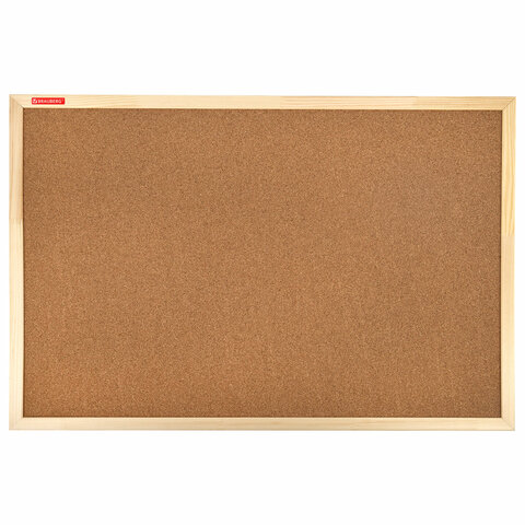 превью Доска пробковая для объявлений 60×90 см, деревянная рамка, BRAUBERG Wood
