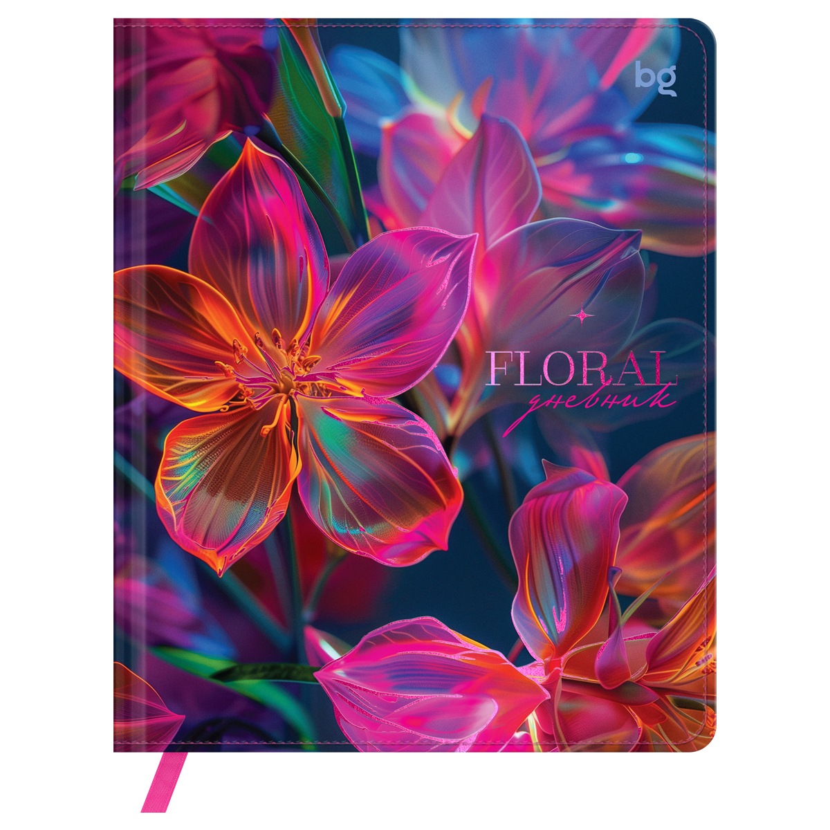 превью Дневник 1-11 кл. 48л. (твердый) BG «Floral», иск. кожа, печать, тиснение фольгой, ляссе