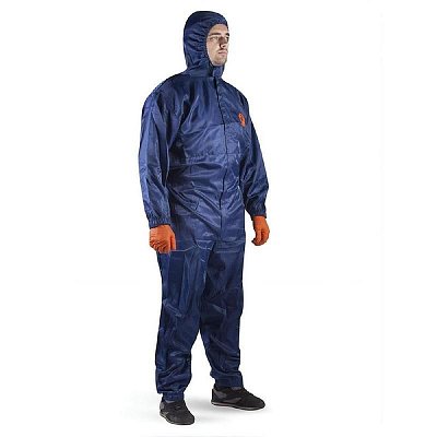 Комбинезон многоразовый с капюшоном синий Jeta Safety JPC75b (размер 52-54, XL)