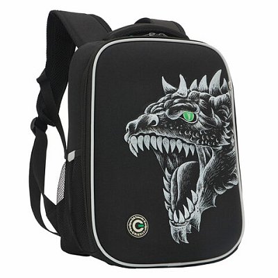 Ранец GRIZZLY анатомическая спинка, облегченный, для мальчиков, DRAGON, 37×26х16 см