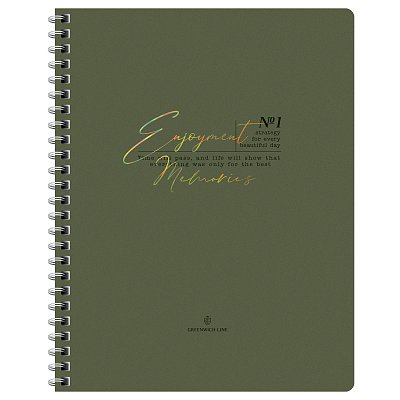 Тетрадь 80л., А5, клетка на гребне GreenwichLine «Moderate», матовая ламинация, тиснение фольгой, 80г/м2