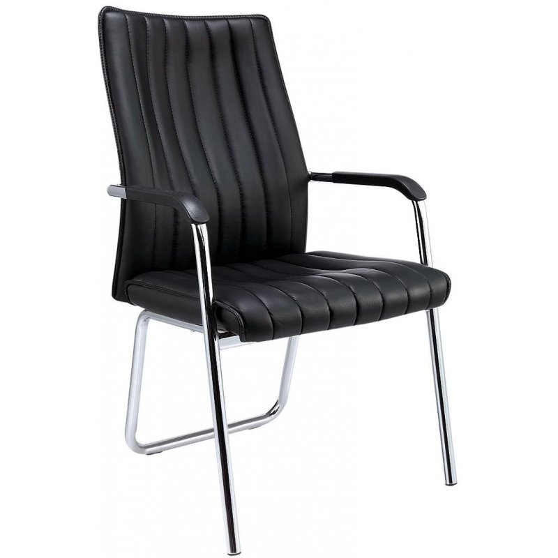 Конференц-кресло Easy Chair 811 VPU черное (искусственная кожа/металл хромированный)