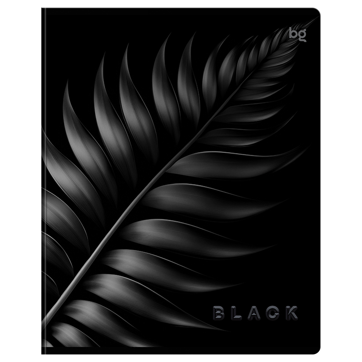 Тетрадь 80л., А5, клетка BG «Just Black», soft-touch ламинация, выб. лак