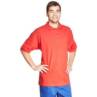 Рубашка Поло (190 г), короткий рукав, красный (XXXL)