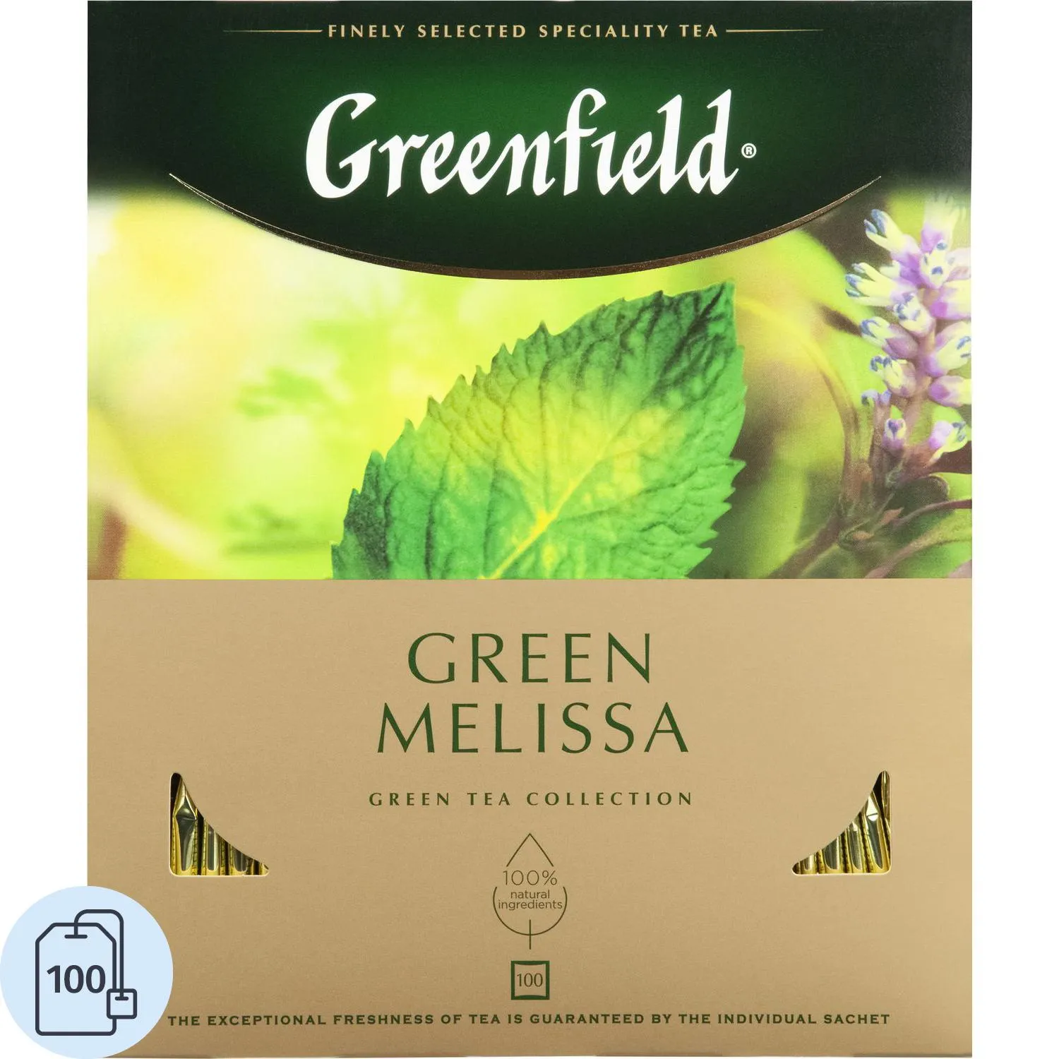 превью Чай зелёный Greenfield Green Melissa 100 пакетиков