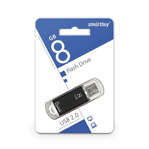 Флеш-память SmartBuy V-Cut 8Gb USB2.0 черная
