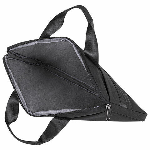 Сумка портфель HEIKKI ULTRA (ХЕЙКИ) с отделением для ноутбука 15.6", Total black, черная, 28×39х3 см