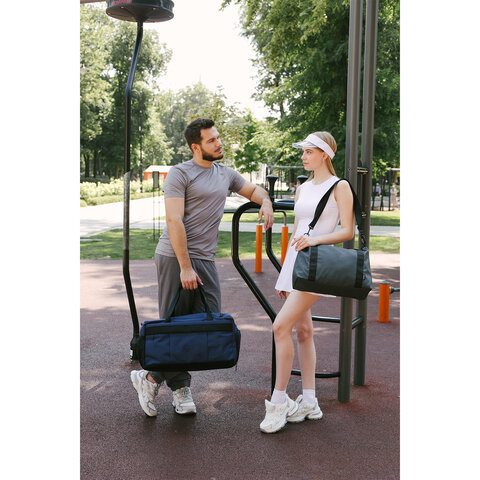 Сумка спортивная HEIKKI MOVE PLUS (ХЕЙКИ), отделение для обуви, синяя, 28×50х23 см