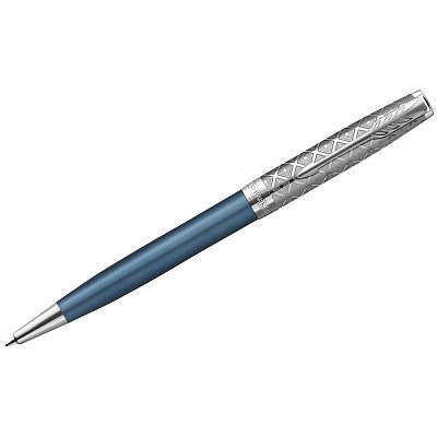 Ручка шариковая Parker «Sonnet Metal & Blue Lacquer СT» черная, 1.0мм, поворот., подарочная упаковка