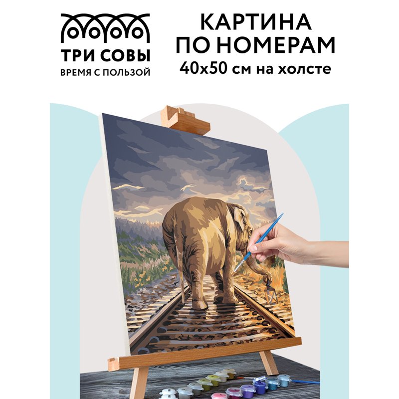 Картина по номерам на холсте ТРИ СОВЫ «Путь», 40×50см, с акриловыми красками и кистями