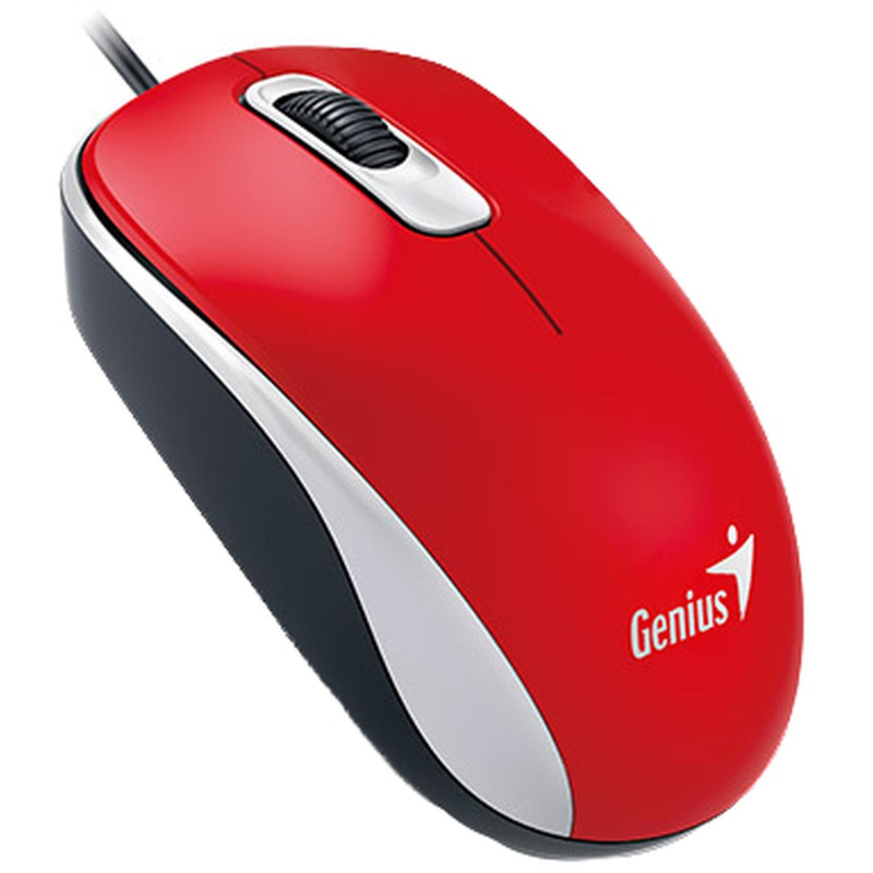 превью Мышь компьютерная Genius DX-110, USB, оптическая, 1000 DPI 1.5m, красный
