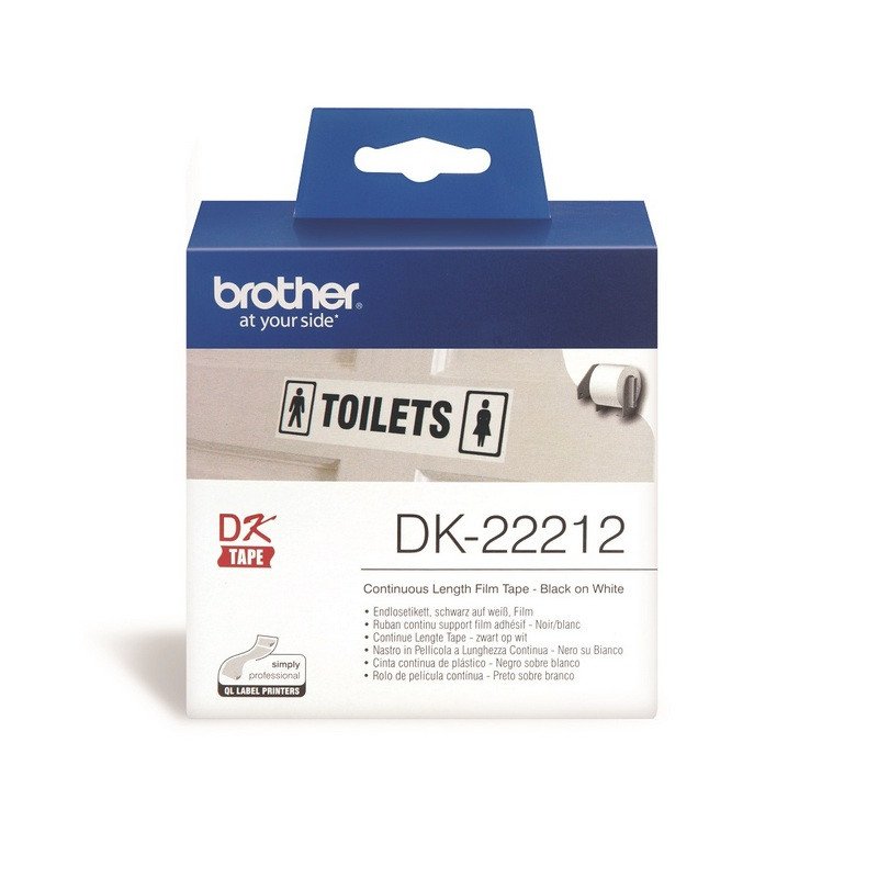 превью Картридж для принтера этикеток Brother DK22212 (62 мм x 15 м, цвет ленты белый, шрифт черный)