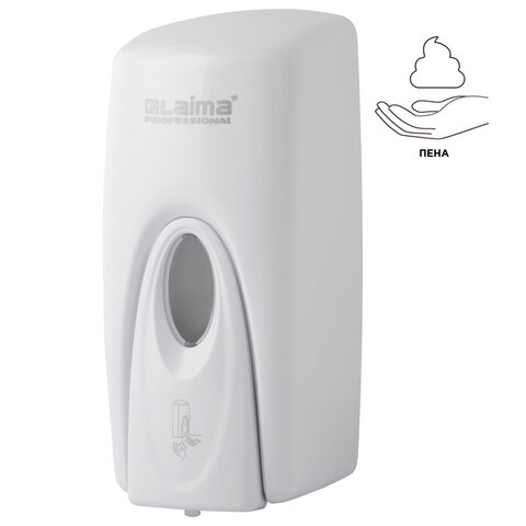 превью Диспенсер для мыла-пены LAIMA PROFESSIONAL ORIGINAL, НАЛИВНОЙ,1 л, белый, ABS-пластик, 605784