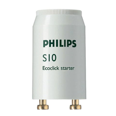 превью Стартер для люминесцентных ламп Philips S10 4-65W 220-240V (одноламповая схема подключения, 25шт./уп.)