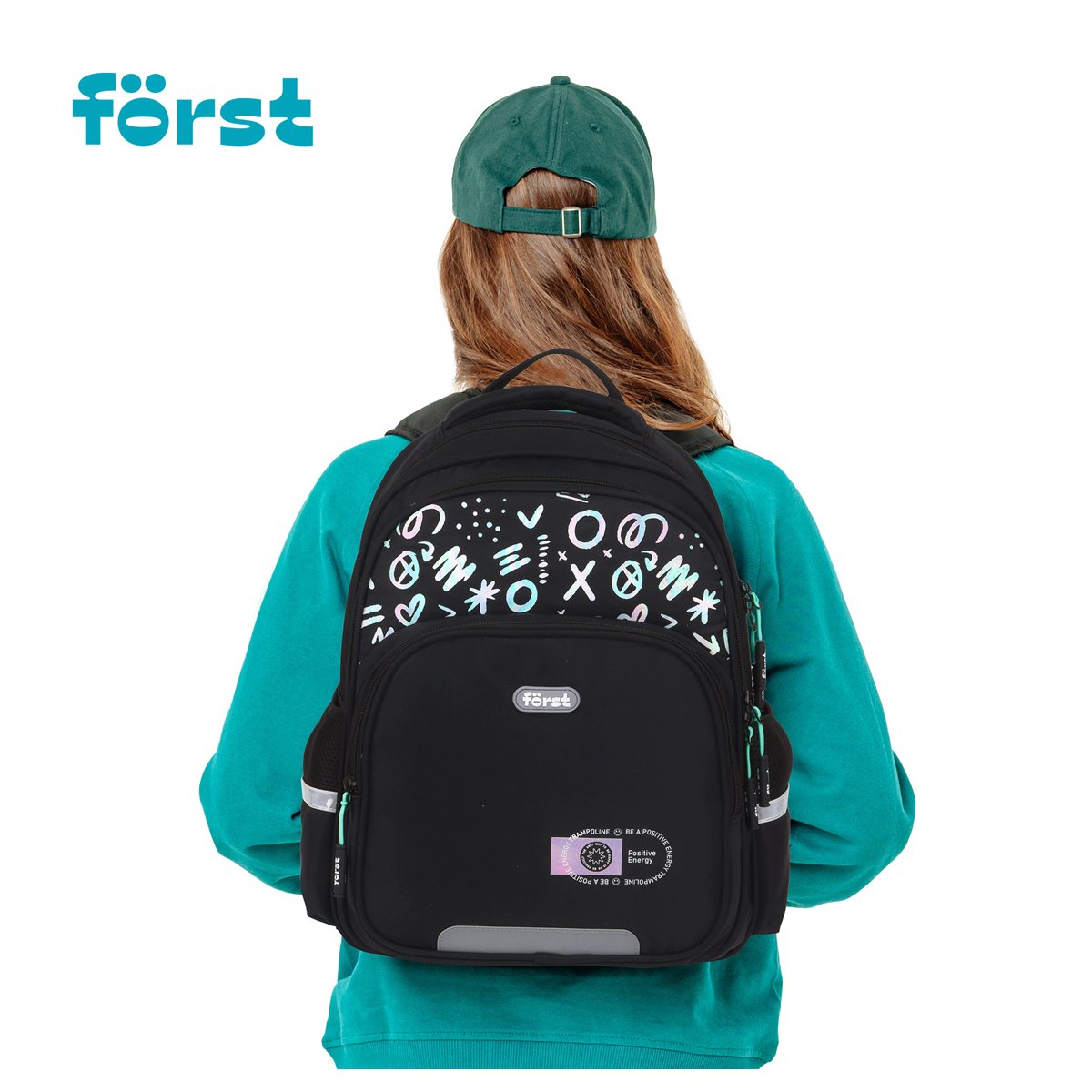 Рюкзак Först F-Comfy «Positive energy» 38×29×15см, 2 отделения, 3 кармана, анатомическая спинка