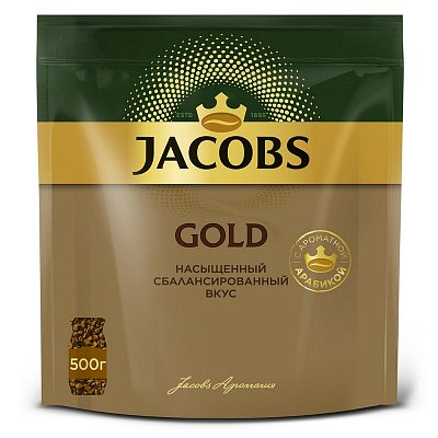 Кофе растворимый Jacobs Gold 500 г (пакет)