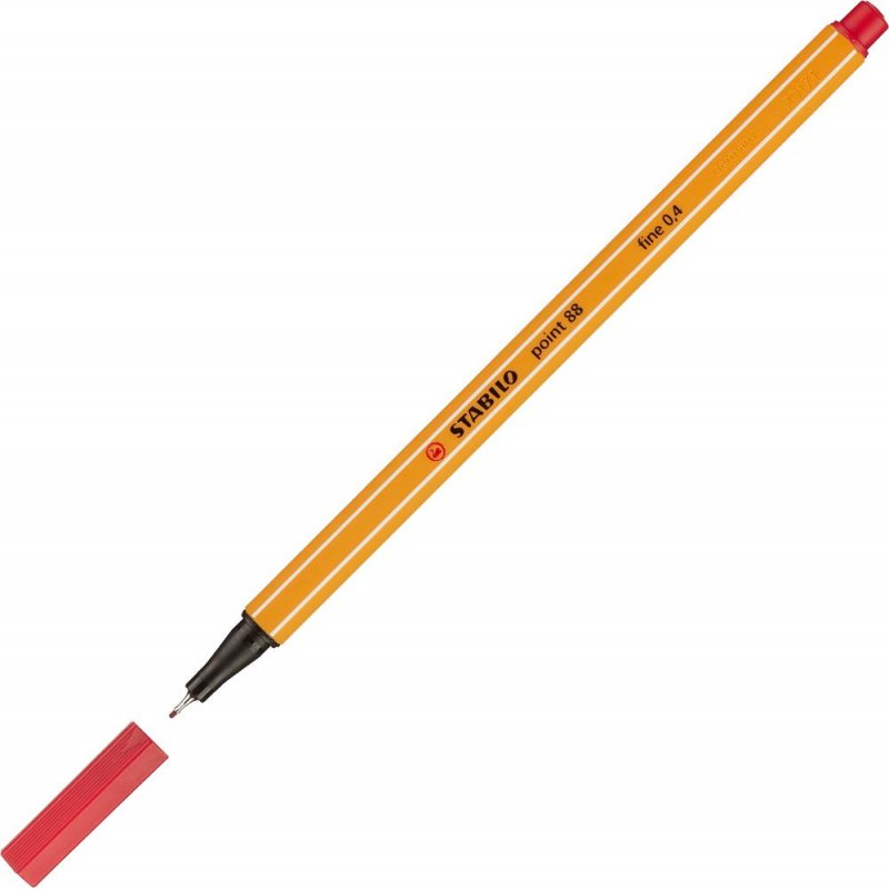 Ручка капиллярная STABILO «Point», толщина письма 0.4 мм, темно-красная