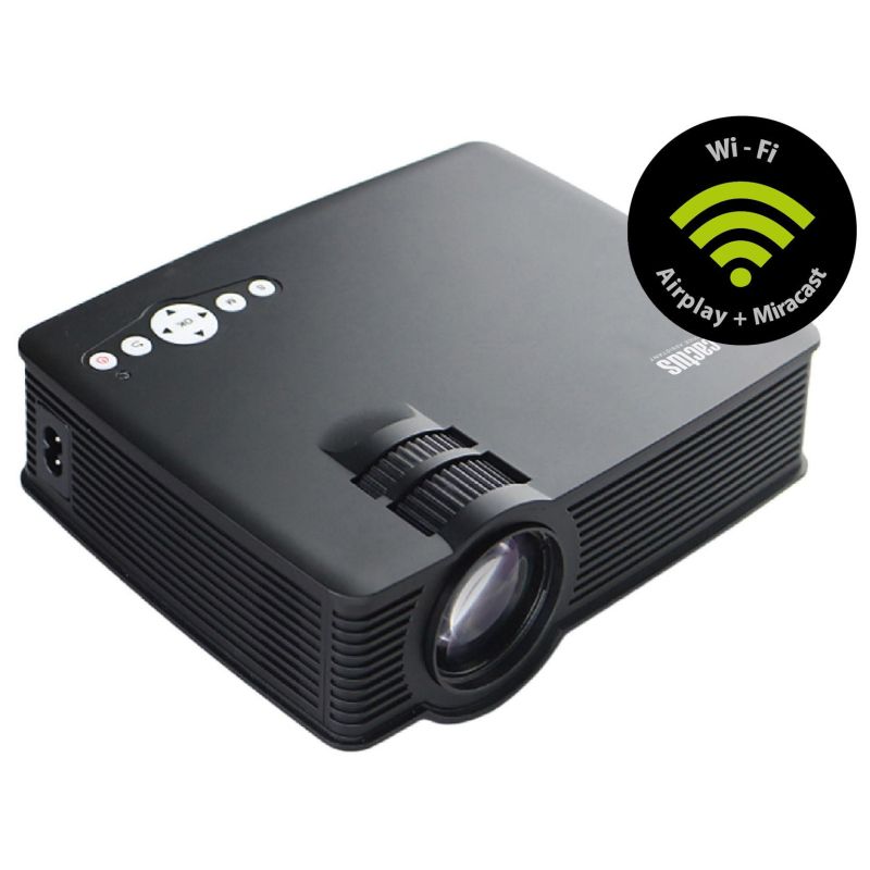 Проектор Cactus CS-PRE.09B. WVGA-W LCD HDMI, 1024×600, 1200Лм, 350:1, 1.5кг